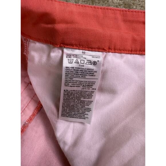 Old Navy Women's Coral Shorts With Palm Trees Size 10 Summer Tropical E388 - Picture 5 of 10
